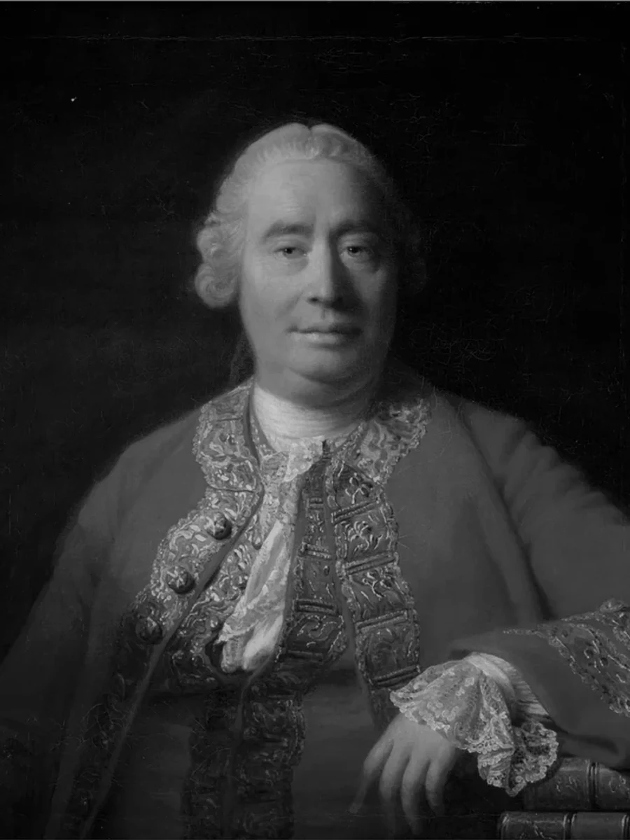 休谟18世纪中叶由 Allan Ramsay 绘制的肖像画，为历史画像，不作为已证实容貌的写照